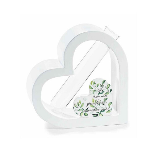 Vaza flori lemn multicolor Inima II cm 12 x 3,5 x 12 H