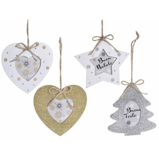 Set 4 ornamente brad Craciun 12x11.5 cm