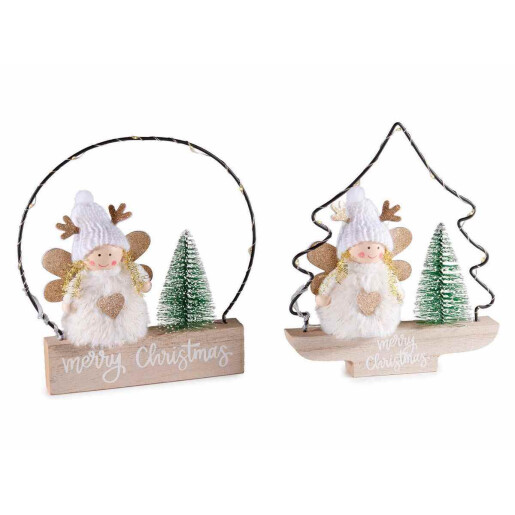 Set 2 decoratiuni cu led Craciun 15x3.5x17 cm