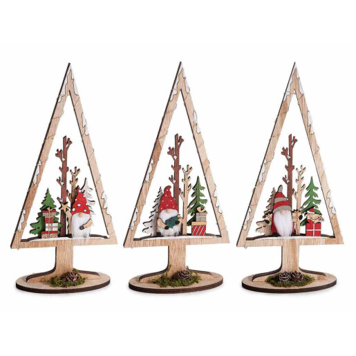 Set 3 decoratiuni Craciun cu led cm 14,5 x 6 x 30 H