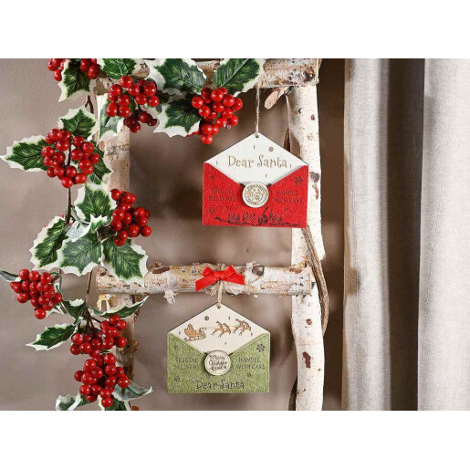 Set 2 ornamente brad Craciun lemn multicolor cm 11 x 10 H