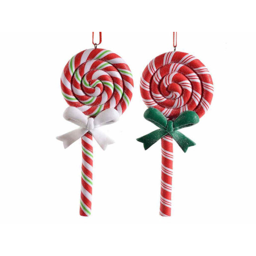 Set 2 ornamente brad Acadele polirasina 6x14 cm