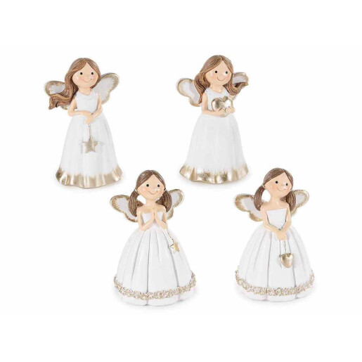 Set 4 figurine Ingeri polirasina multicolora cm 6 x 5,5 x 9 H