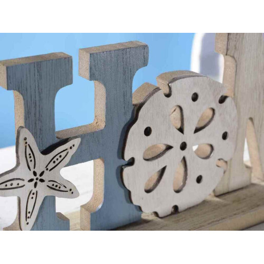 Decoratiune lemn multicolor Home cm 30 x 5 x 10 H