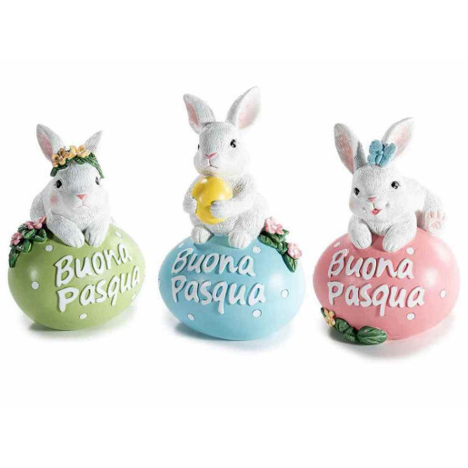 Set 3 decoratiuni Paste polirasina multicolora cm 12,5 x 10 x 19,5 H