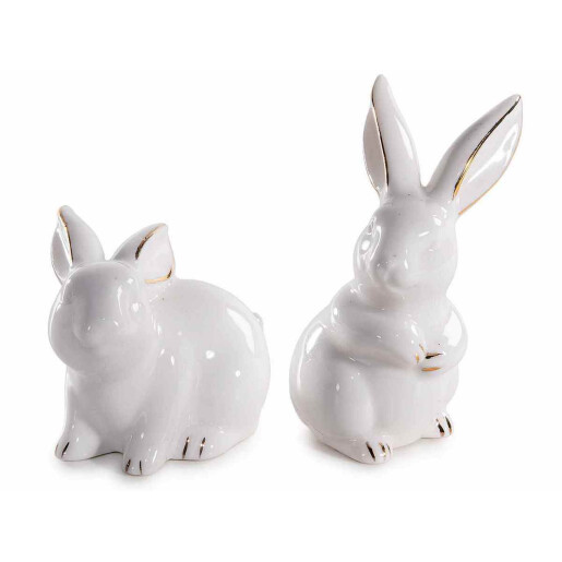 Set 2 figurine Iepurasi Paste portelan 5.5x5x8 cm