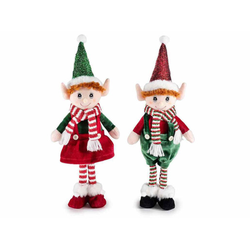 Set 2 figurine Elfi textil multicolor 13x8x42 cm