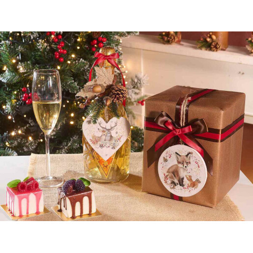 Set 2 ornamente brad Craciun lemn multicolor Ø 10 cm