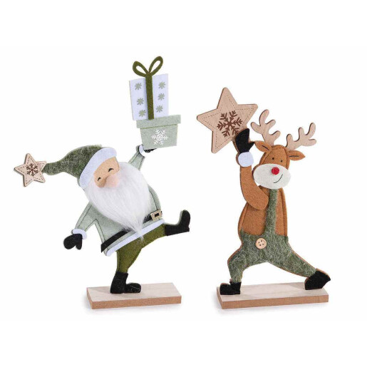 Set 2 figurine Craciun textil multicolor cm 19,5 x 4 x 27 H