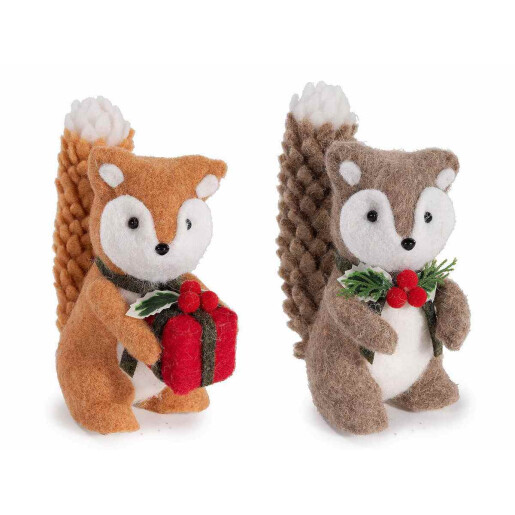 Set 2 figurine Craciun textil multicolor cm 14,5 x 7,5 x 17 H