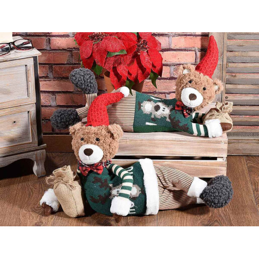 Set 2 figurine Ursuleti textil multicolor 53x17.5x39 cm