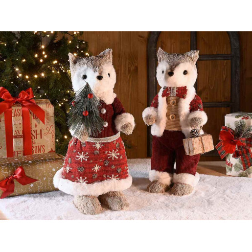 Set 2 figurine Vulpite Craciun cm 15 x 15 x 36 H