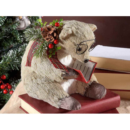 Figurina Ursulet fibre naturale multicolore 18x20x17.5 cm