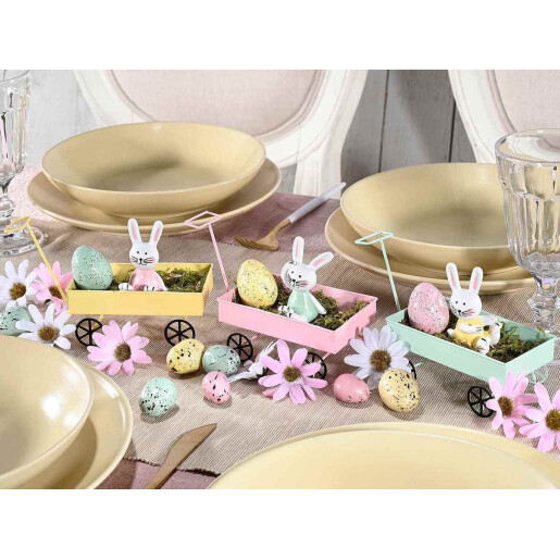 Set 3 decoratiuni Paste metal multicolor 15x6.5x9 cm