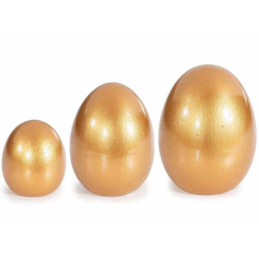 Set 3 Oua Paste ceramica aurie Ø 7 cm x 8,5 H, Ø 6 x 7,5 H, Ø 4,5 x 5 H
