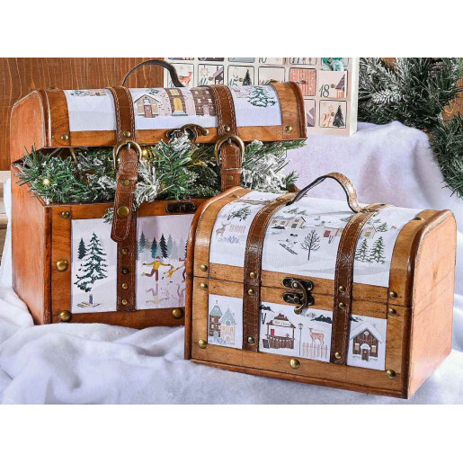 Set 2 cufere Winter Village 35x27.5x31 cm, 28x20x24 cm