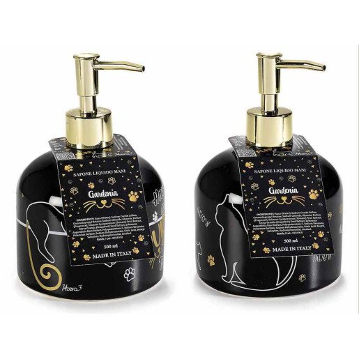 Set 2 dispensere ceramica cu sapun lichid Gardenia Ø 10,5 cm x 16 H,2 x 500 ml