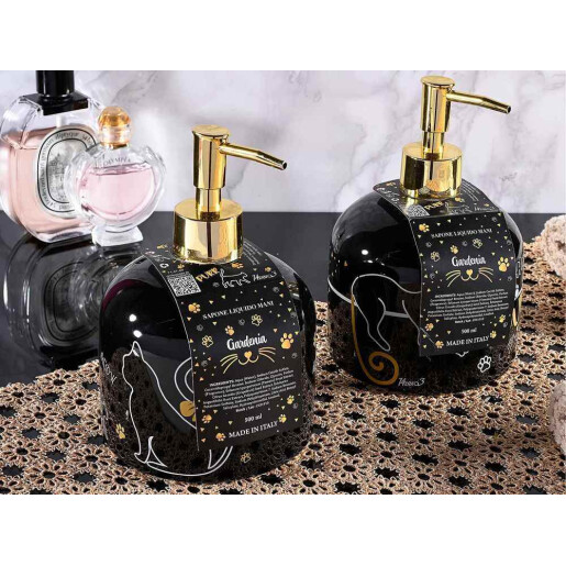 Set 2 dispensere ceramica cu sapun lichid Gardenia Ø 10,5 cm x 16 H,2 x 500 ml