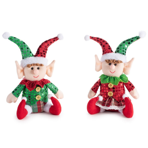 Set 2 figurine Elfi textil 14x7x24 cm