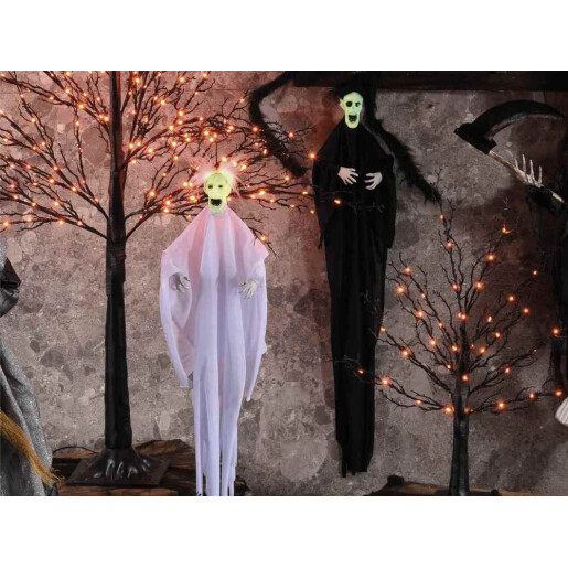 Figurina Halloween Fantoma neagra cu led cm 60 H