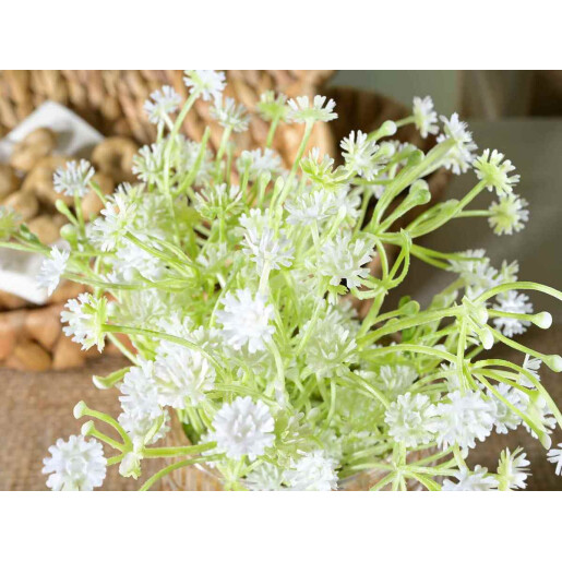 Set 3 buchete flori artificiale albe verzi 36 cm