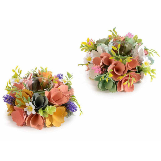 Set 2 candele Flori 17x7 cm