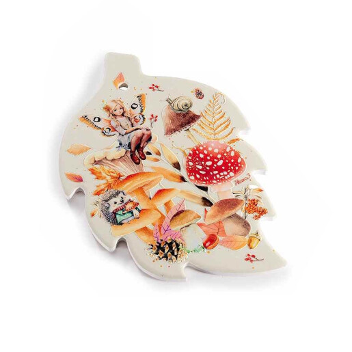 Set 4 suporturi vase fierbinti pluta natur ceramica multicolora Leaf 4 x 15 x 23 H