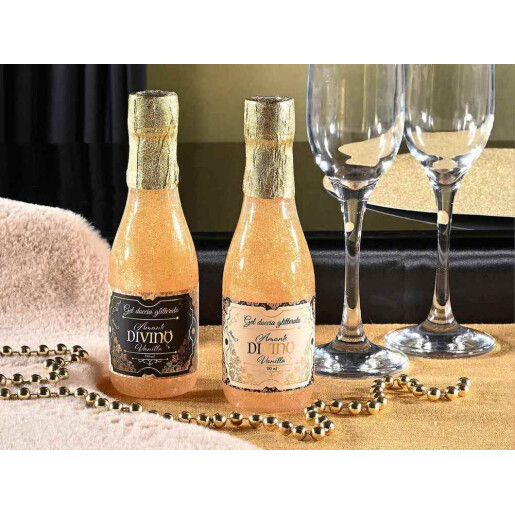 Set 2 geluri dus cu sclipici aroma Vanilie Ø 5 cm x 17 H, 190 ml