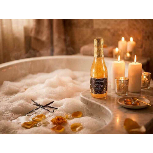 Gel dus cu sclipici aroma Vanilie Ø 5 cm x 17 H, 190 ml