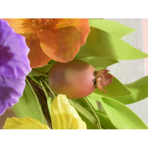 Coronita flori artificiale multicolore 33 cm