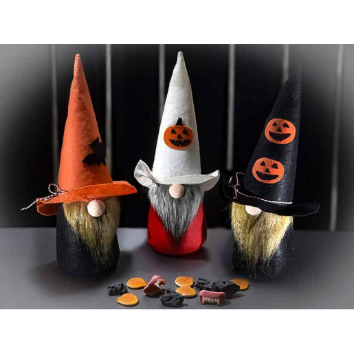 Figurina Halloween Gnom textil multicolor III Ø14cmx28H