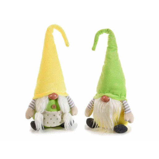 Set 2 figurine Gnomi textil multicolor 17x11x47 cm 