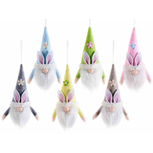 Set 6 figurine Gnomi textil multicolor 8x3,5x16 H