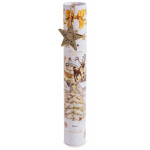 Set 30 betisoare parfumate cu suport metal aroma Christmas Tree Ø 4,5 x 29 H