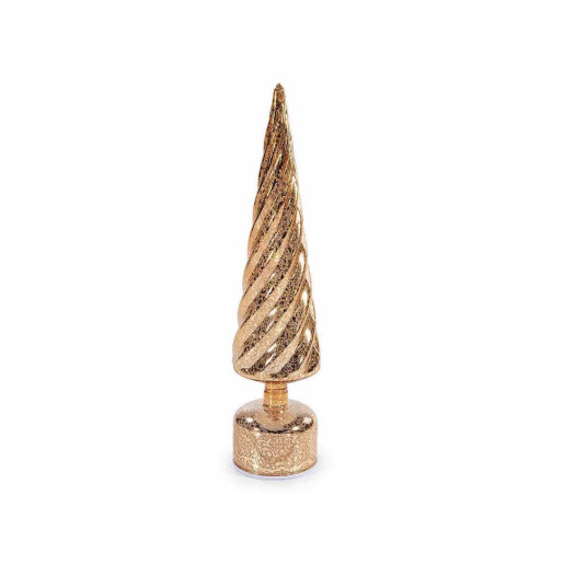 Brad Craciun sticla aurie cu led Ø 9 cm x 40 H