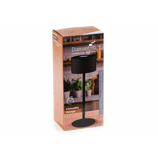 Veioza cu led fier maro taupe Ø 9 cm x 25 H