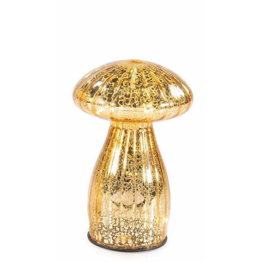 Ciupercuta decorativa sticla aurie cu led Ø 9,5 x 15 H