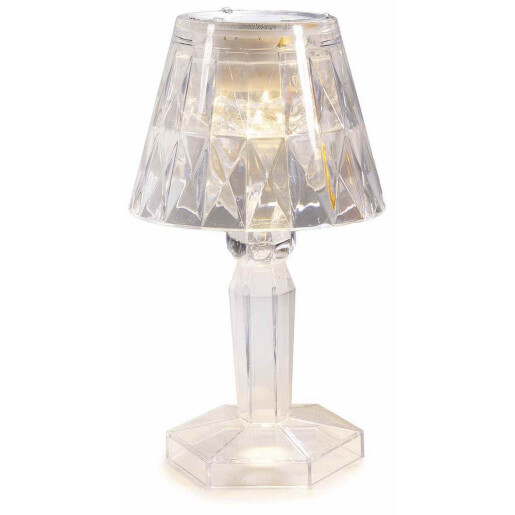 Veioza plastic transparent cu led Ø 6,5 cm x 12 H
