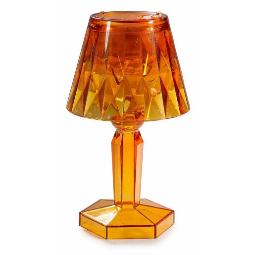 Veioza plastic maro ambra cu led Ø 6,5 cm x 12 H