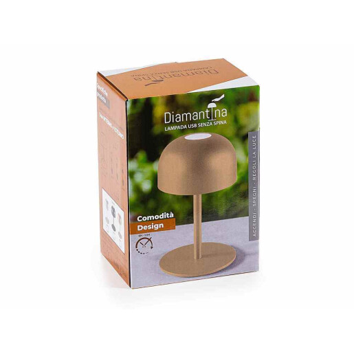 Veioza cu led fier maro negru Ø 9 cm x 15 H