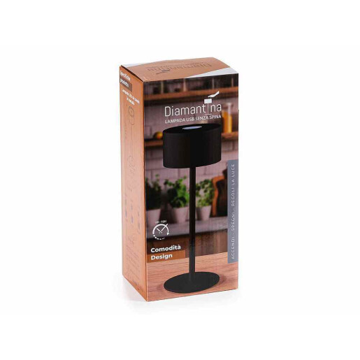Veioza cu led fier negru Ø 9 cm x 25 H