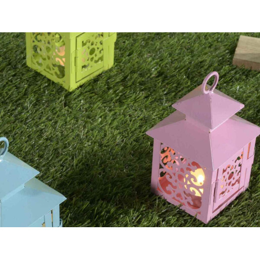 Set 4 felinare metal 7x7x14 cm