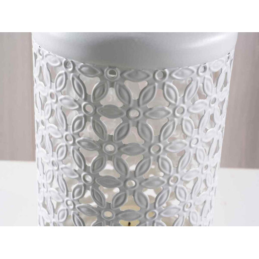 Set 2 felinare metal alb 15x38 cm