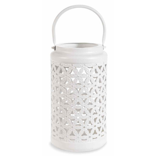 Set 2 felinare metal alb 15x38 cm