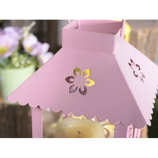 Set 4 felinare metal 11x11x23 cm