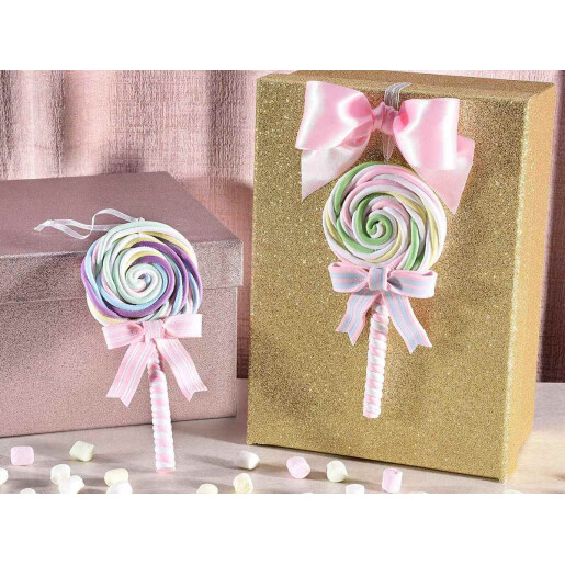 Set 10 ornamente brad Acadele polirasina multicolora 7.5x15.5 cm