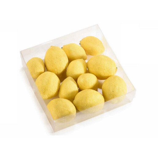 Set 12 Lamai artificiale plastic galben Ø 4,5 cm x 6 H, Ø 3,5 x 5 H