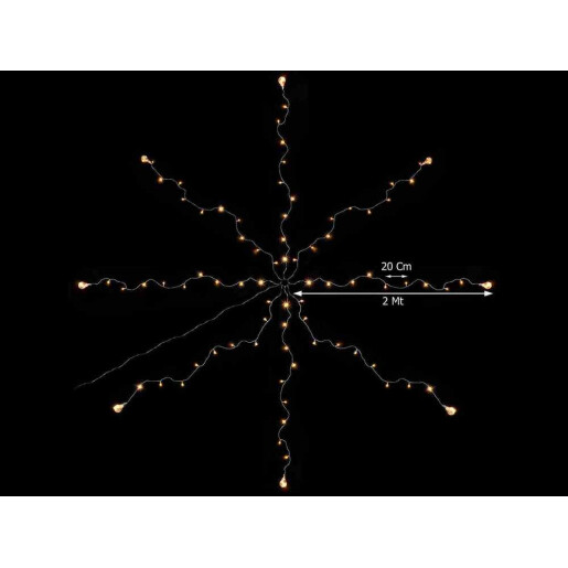 Ghirlanda luminoasa 8 fire, 8 becuri, 96 leduri, 8 x 2 m