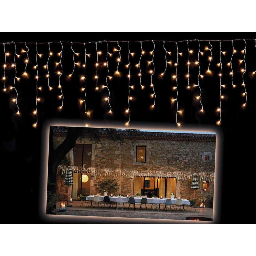 Instalatie 180 fire, 900 leduri lumina alba calda 1800 x 70 cm H