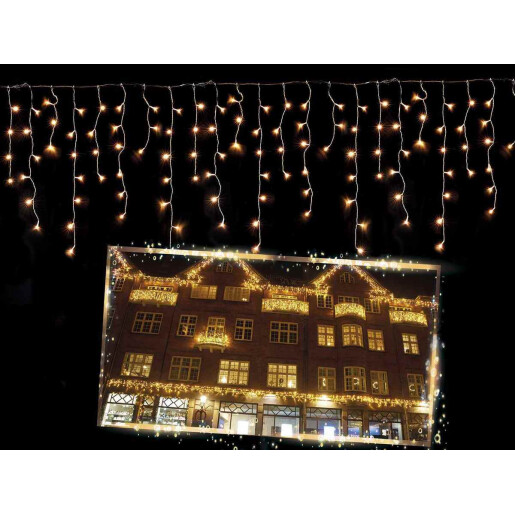 Instalatie 180 fire, 900 leduri lumina alba calda 1800 x 70 cm H